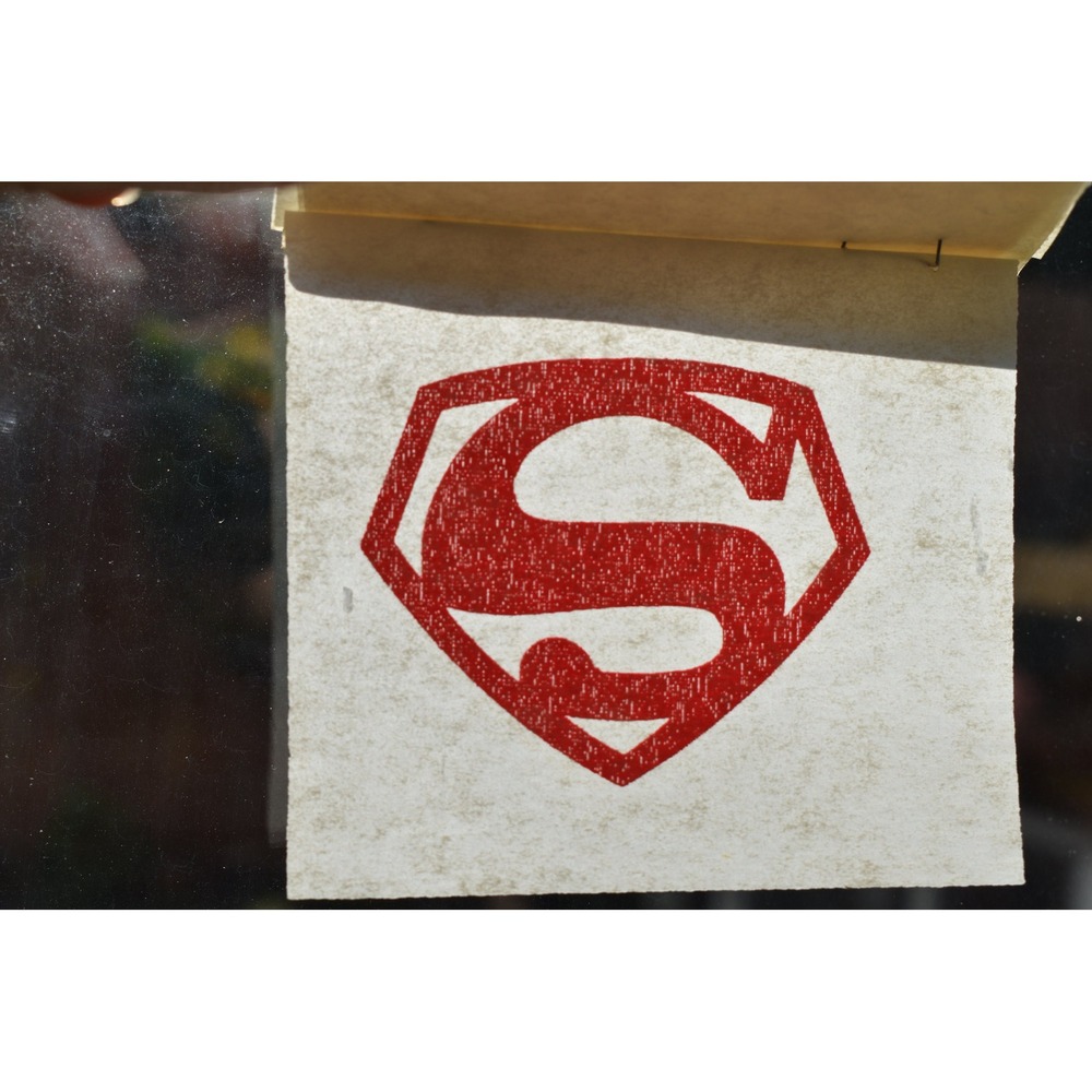Vintage Superman Iron On Transfer 70s Red Shield Tee Shirt Graphic NOS A1020